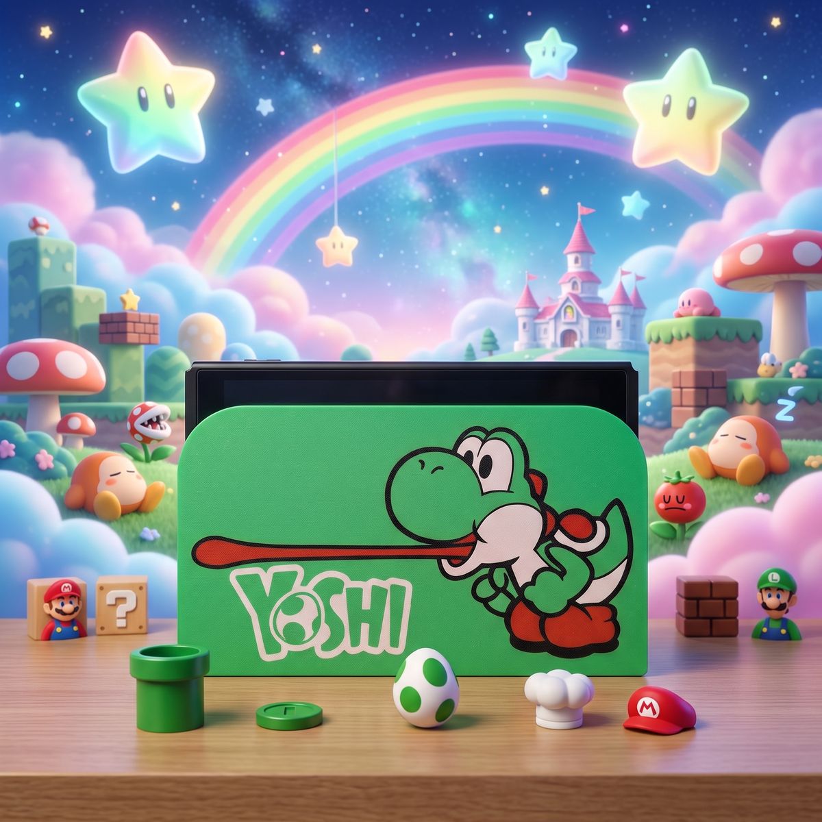 Funda Dock Switch Yoshi 3D - Setup Mario